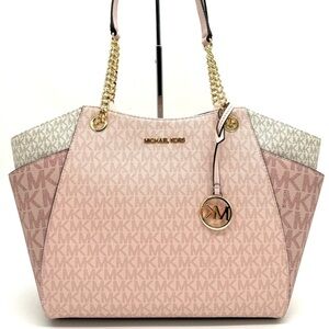 Michael Kors Large Jet Set Travel Chain Shoulder Bag Powder Blush Multi